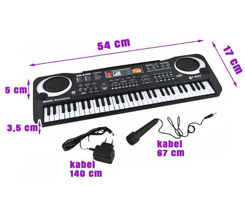 1Mcz MQ-6106 Elektronické klávesy, 61 kláves