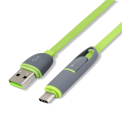 4smarts MultiCord plochý USB kabel s USB Type-C konektorem a microUSB konektorem pro mobilní telefon, mobil, smartphone, tablet