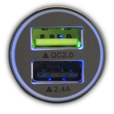 4smarts Rapid nabíječka do auta s 2x USB výstupem 2.4A a technologií Qualcomm Quick Charge 2.0 pro mobilní telefon, mobil, smartphone, tablet