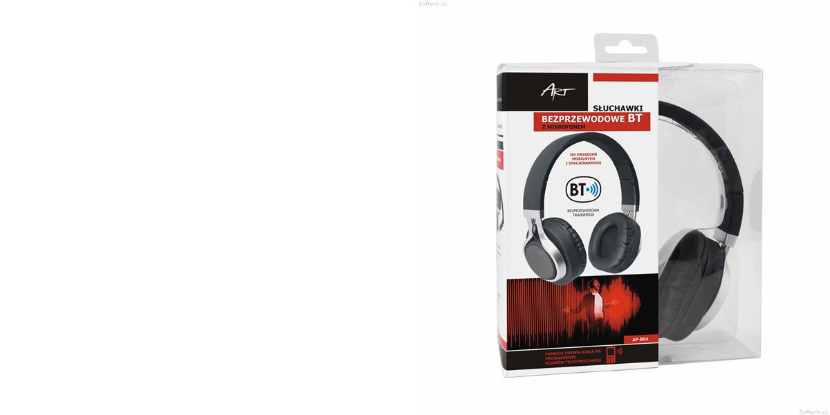 Art AP-B04 Bluetooth bezdrátová sluchátka s mikrofonem pro mobilní telefon, mobil, smartphone, tablet.