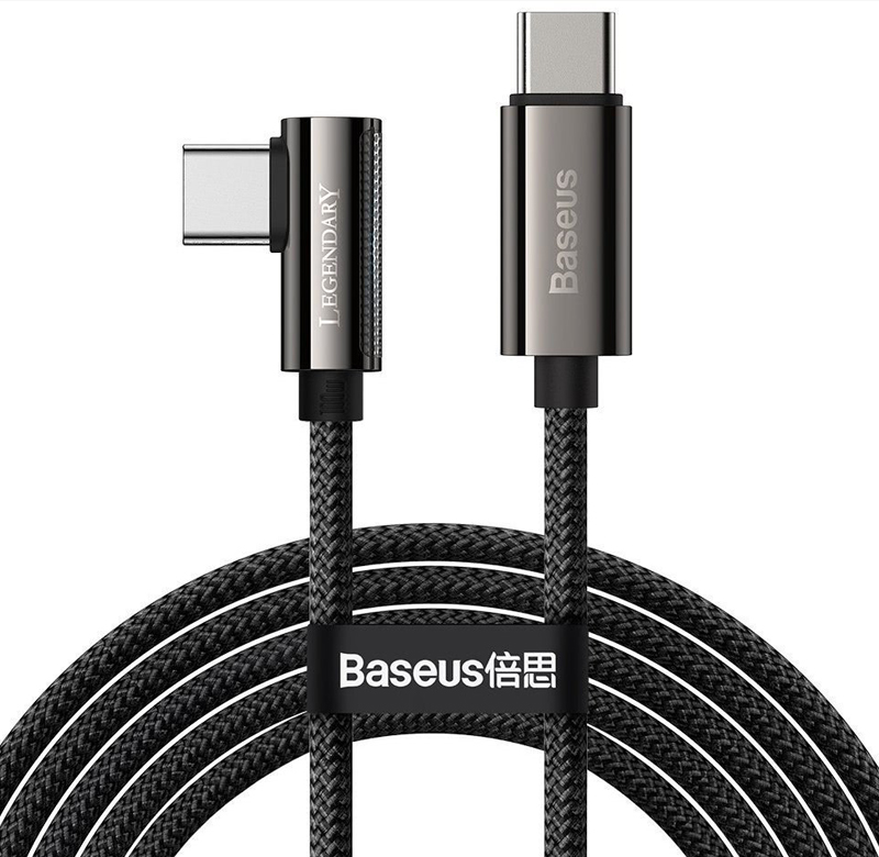 Baseus Legend Elbow Cable zalomený opletený USB Type-C kabel délky 2 metry (CATCS-A01)