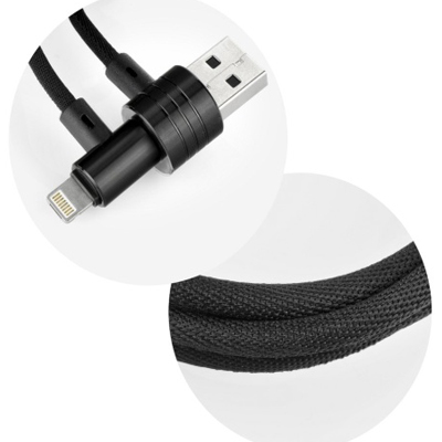 Baseus T-Type 2v1 zalomený USB kabel s Apple Lightning a microUSB konektorem