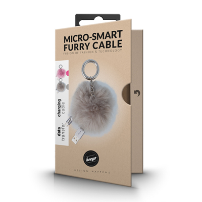 Beeyo Micro-Smart Furry Cable USB kabel s microUSB konektorem pro mobilní telefon, mobil, smartphone, tablet.