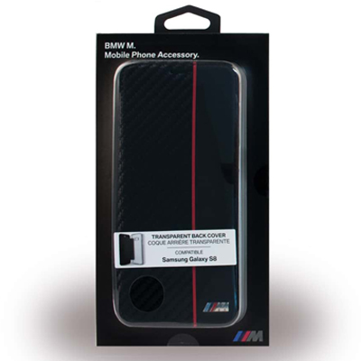 BMW M Carbon Vertical flipové pouzdro pro Apple iPhone X, iPhone XS (BMBKTRPXCAPRBK)