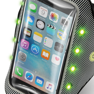 CellularLine Armband Running Light sportovní pouzdro na paži pro mobilní telefon, mobil, smartphone