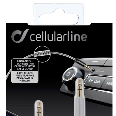 CellularLine Aux Music Cable Pro audio kabel s jack 3,5mm konektory pro mobilní telefon, mobil, smartphone, tablet.
