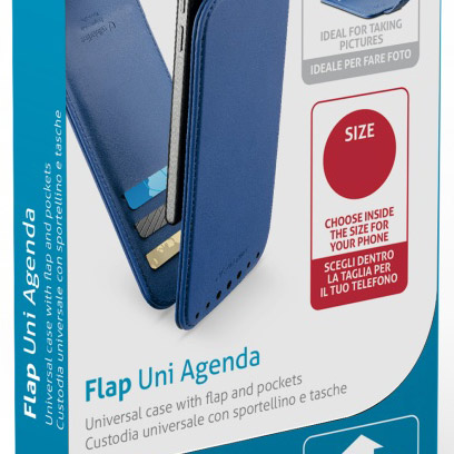 CellularLine Flap Uni Agenda XL univerzální flipové pouzdro pro mobilní telefon, mobil, smartphone