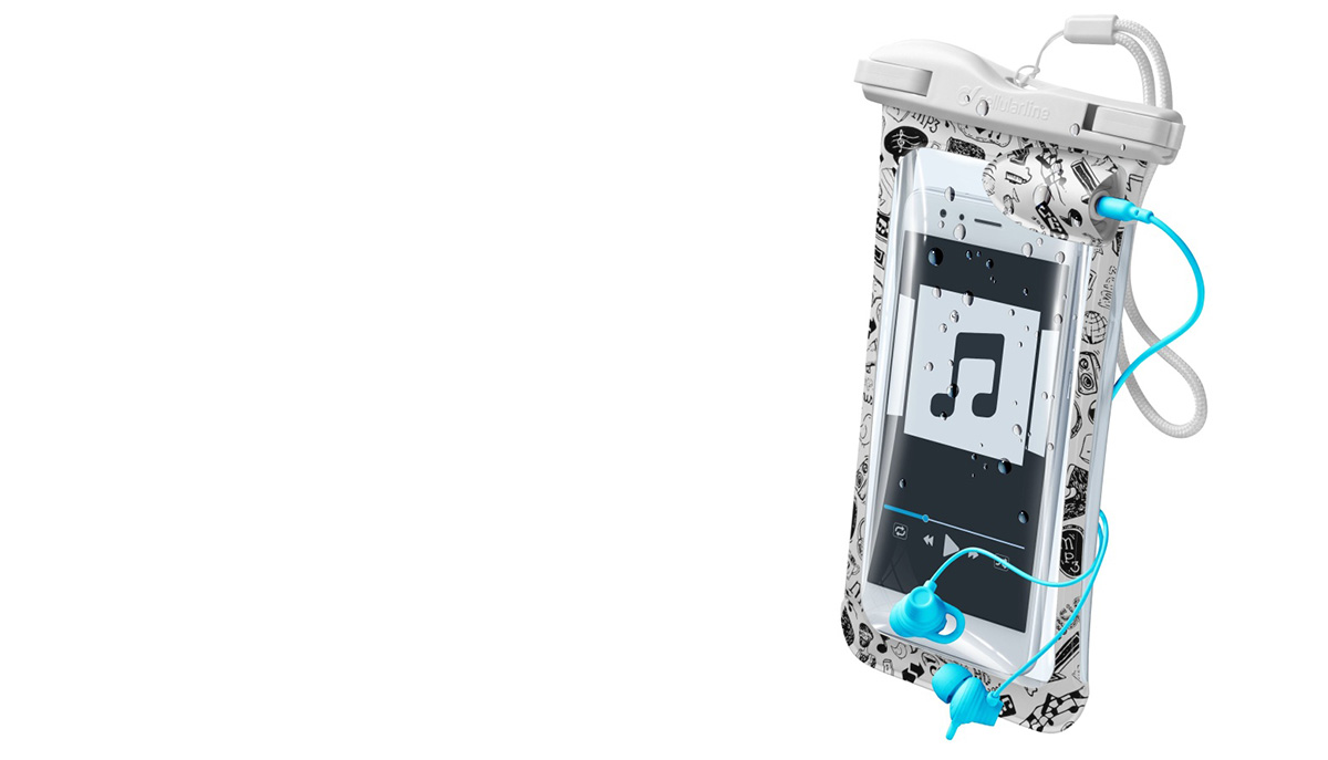 CellularLine Voyager Music Summer 2018 Edition vodotěsné pouzdro s audio výstupem 3,5mm pro mobilní telefon, mobil, smartphone