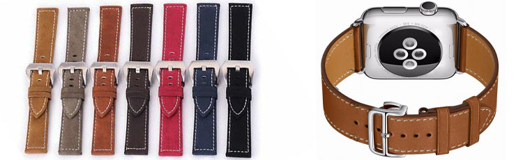 Dahase Stitched Fine Leather Strap kožený pásek na zápěstí s univerzální osičkou 22mm