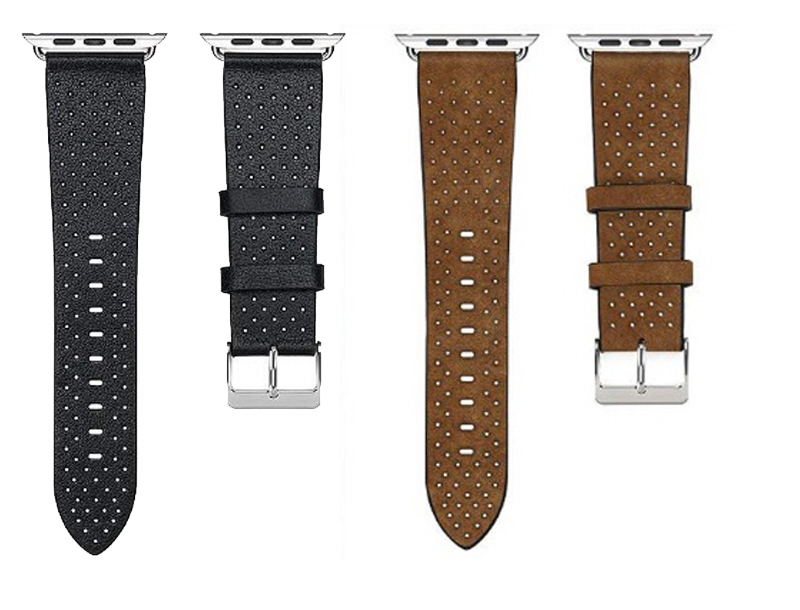 Dahase Perforated Grain Leather Strap kožený pásek na zápěstí pro Apple Watch 38mm, Watch 40mm
