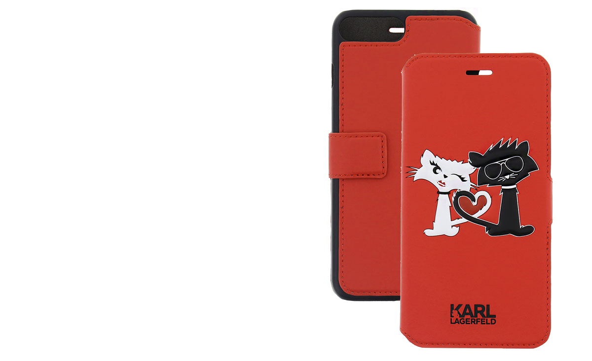 Karl Lagerfeld Choupette in Love Booktype Case flipové pouzdro pro Apple iPhone 7 Plus.