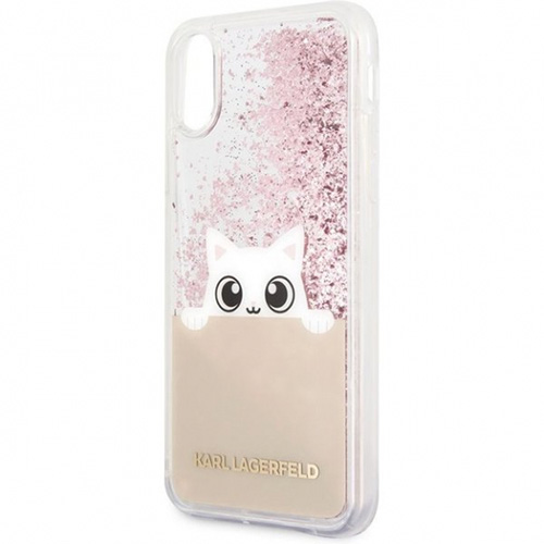Karl Lagerfeld Peek a Boo Liquid Glitter Case ochranný kryt s přesýpacím efektem třpytek pro Apple iPhone XR (KLHCI61PABGNU).