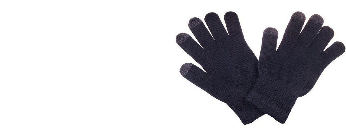 Natec Touchscreen Gloves Black pletené rukavice pro kapacitní dotykový displej