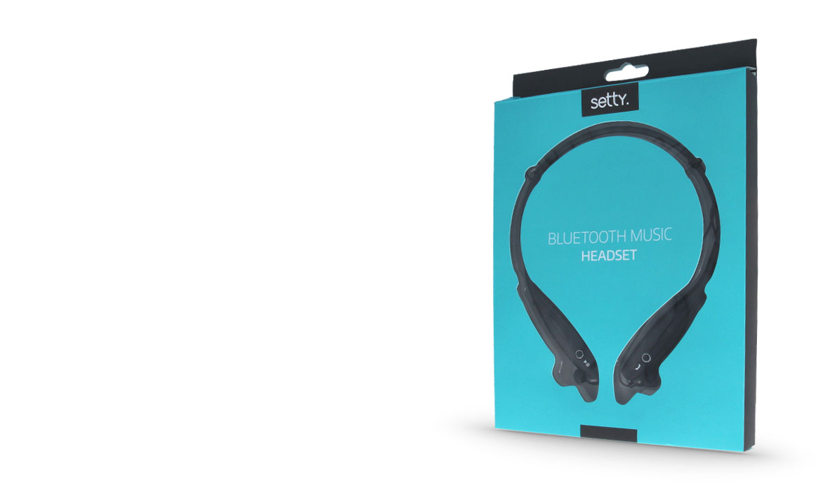 Setty Bluetooth Music Headset bezdrátová stereo sluchátka s mikrofonem pro mobilní telefon, mobil, smartphone, tablet.