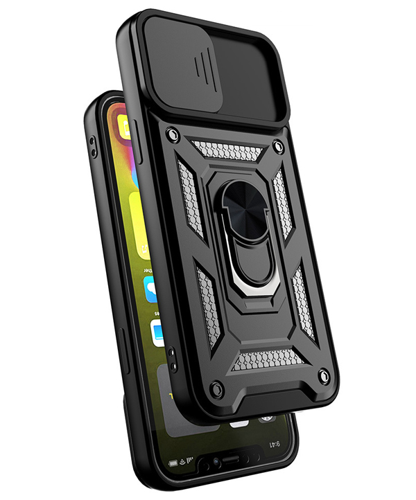 1Mcz Armor CamShield odolný ochranný kryt s držákem na prst pro Apple iPhone 12