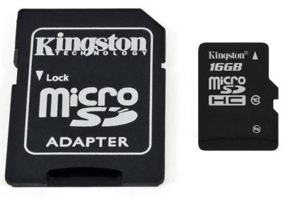 Kingston microSDHC 16GB Class 10 adaptér SD
