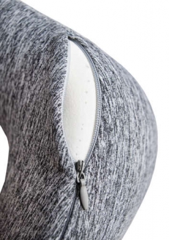 1Mcz 3D Cestovní polštář za krk z paměťové pěny s maskou na oči, špunty do uší a přepravním pouzdrem šedá (grey)