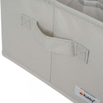 1Mcz Organizér na prádlo, textilní úložný box na oblečení, 33 x 27 x 17 cm, sada 2ks světle šedá (light grey)