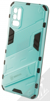 1Mcz Armor Ribbed odolný ochranný kryt se stojánkem pro Xiaomi Redmi Note 10 5G, Poco M3 Pro blankytně modrá (sky blue)
