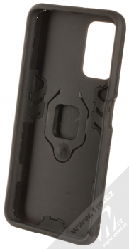 1Mcz Armor Ring odolný ochranný kryt s držákem na prst pro Xiaomi Redmi 9T černá (black) zepředu