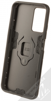 1Mcz Armor Ring odolný ochranný kryt s držákem na prst pro Realme 9i, Oppo A96 4G černá (black) zepředu