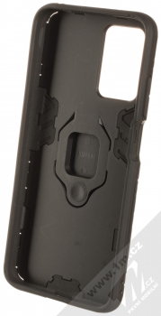 1Mcz Armor Ring odolný ochranný kryt s držákem na prst pro Xiaomi Redmi 10 černá (black) zepředu