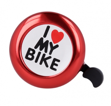 1Mcz BB-002 zvonek Miluju své kolo na kolo a koloběžku červená (red)