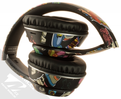 1Mcz CA-036 Skater Leopard Bluetooth stereo sluchátka černá (black) složené