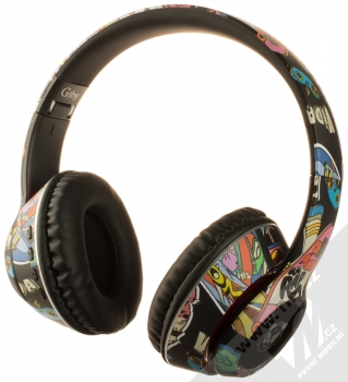 1Mcz CA-036 Skater Leopard Bluetooth stereo sluchátka černá (black) zezadu