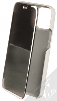 1Mcz Clear View flipové pouzdro pro Apple iPhone 12 mini stříbrná (silver)