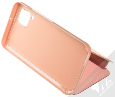 1Mcz Clear View flipové pouzdro pro Huawei P40 Lite růžová (pink) stojánek