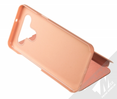 1Mcz Clear View flipové pouzdro pro LG K41s, LG K51s růžová (pink) stojánek