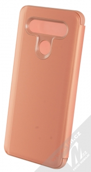 1Mcz Clear View flipové pouzdro pro LG K41s, LG K51s růžová (pink) zezadu