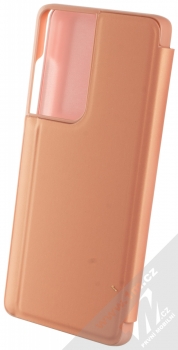 1Mcz Clear View flipové pouzdro pro Samsung Galaxy S21 Ultra růžová (pink) zezadu