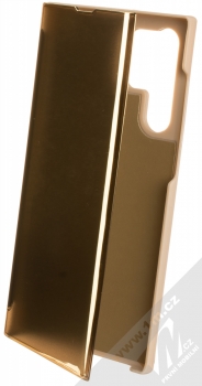 1Mcz Clear View flipové pouzdro pro Samsung Galaxy S22 Ultra 5G zlatá (gold)