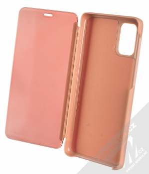 1Mcz Clear View flipové pouzdro pro Samsung Galaxy M31s růžová (pink) otevřené