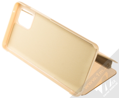 1Mcz Clear View flipové pouzdro pro Samsung Galaxy Note 10 Lite zlatá (gold) stojánek