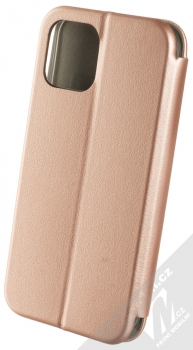 1Mcz Elegance Book flipové pouzdro pro Apple iPhone 12, iPhone 12 Pro růžově zlatá (rose gold) zezadu