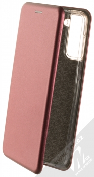 1Mcz Elegance Book flipové pouzdro pro Samsung Galaxy S21 Plus tmavě červená (dark red)