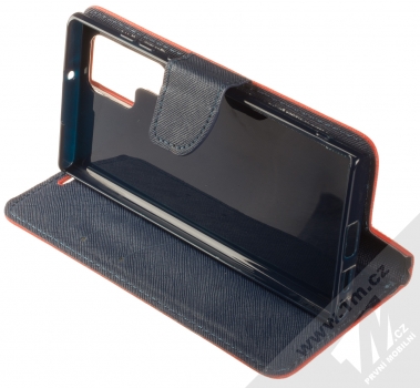 1Mcz Fancy Book flipové pouzdro pro Samsung Galaxy S22 Ultra 5G červená modrá (red blue) stojánek
