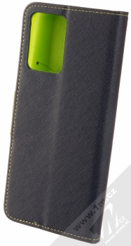 1Mcz Fancy Book flipové pouzdro pro Xiaomi Redmi Note 12 5G, Poco X5 modrá limetkově zelená (blue lime) zezadu