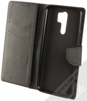 1Mcz Fancy Book flipové pouzdro pro Xiaomi Redmi 9 černá (black) otevřené