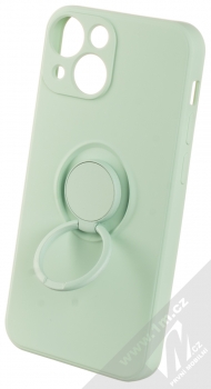 1Mcz Grip Ring Skinny ochranný kryt s držákem na prst pro Apple iPhone 13 mini mátově zelená (mint green) držák
