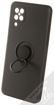 1Mcz Grip Ring Skinny ochranný kryt s držákem na prst pro Samsung Galaxy A12, Galaxy M12 černá (black) držák