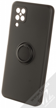 1Mcz Grip Ring Skinny ochranný kryt s držákem na prst pro Samsung Galaxy A12, Galaxy M12 černá (black)