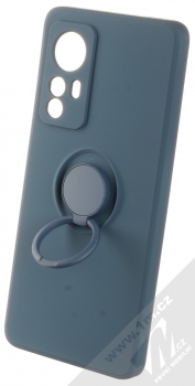 1Mcz Grip Ring Skinny ochranný kryt s držákem na prst pro Xiaomi 12, Xiaomi 12X tmavě modrá (dark blue) držák