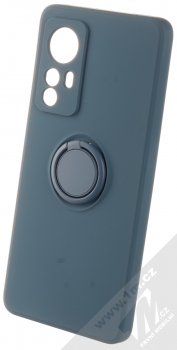 1Mcz Grip Ring Skinny ochranný kryt s držákem na prst pro Xiaomi 12, Xiaomi 12X tmavě modrá (dark blue)