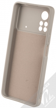 1Mcz Grip Ring Skinny ochranný kryt s držákem na prst pro Xiaomi Poco X4 Pro 5G světle šedá (light gray) zepředu