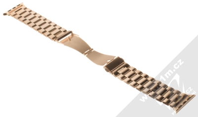 1Mcz Kovový řemínek pro Apple Watch 38mm, Watch 40mm, Watch 41mm růžově zlatá (rose gold) rozepnuté