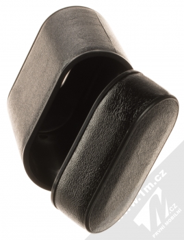 1Mcz Leather Box pouzdro pro sluchátka Apple AirPods černá (black) otevřené